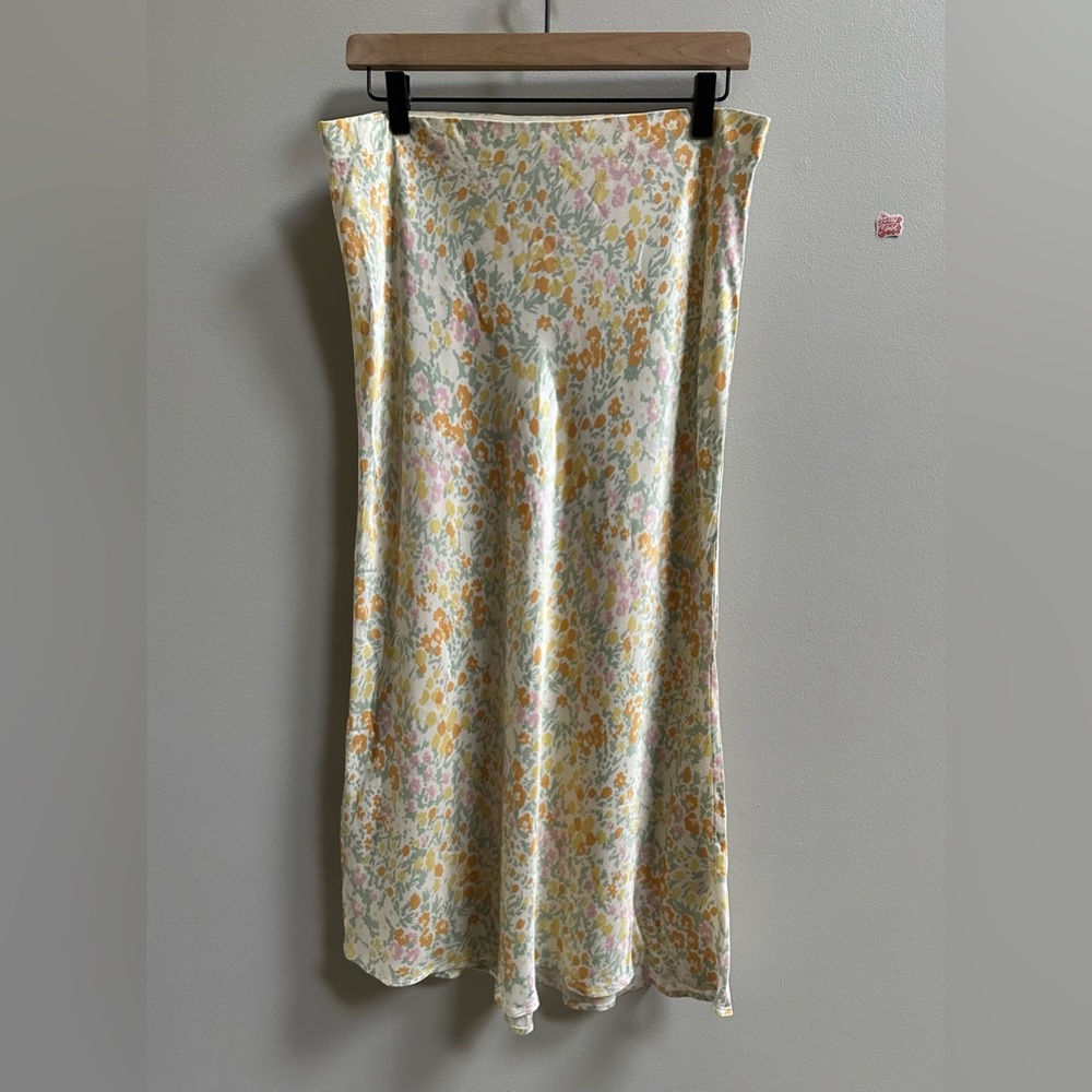 SOLD Rails Anya High Waisted Cream Floral Midi Skirt in Summer Meadow Women’s L - Picture 4 of 9